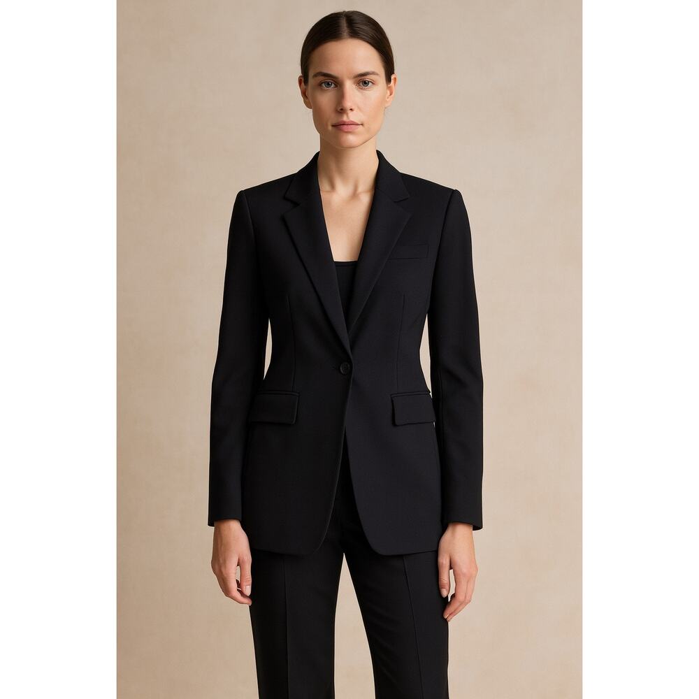 Banana Republic Fabricca Italian Wool Blazer Black Tailored Professional | Sz 0